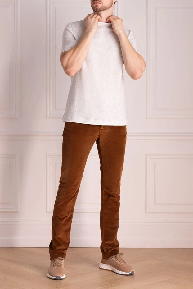 Gray cotton T-shirt for men - photo 2