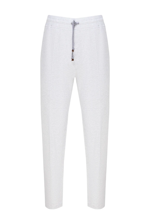 Мужские брюки из хлопка меланжевого оттенка с кулиской на поясе
- фото 1