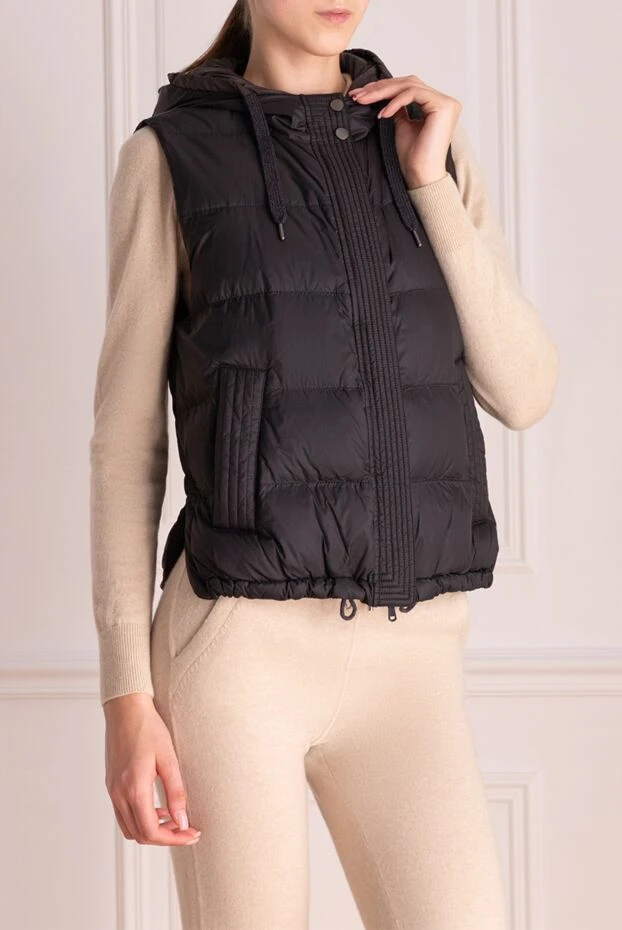 Brunello Cucinelli nylon down vest black for women 174559 - photo 3