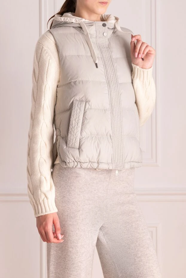 Brunello Cucinelli nylon down vest gray for women 174560 - photo 3