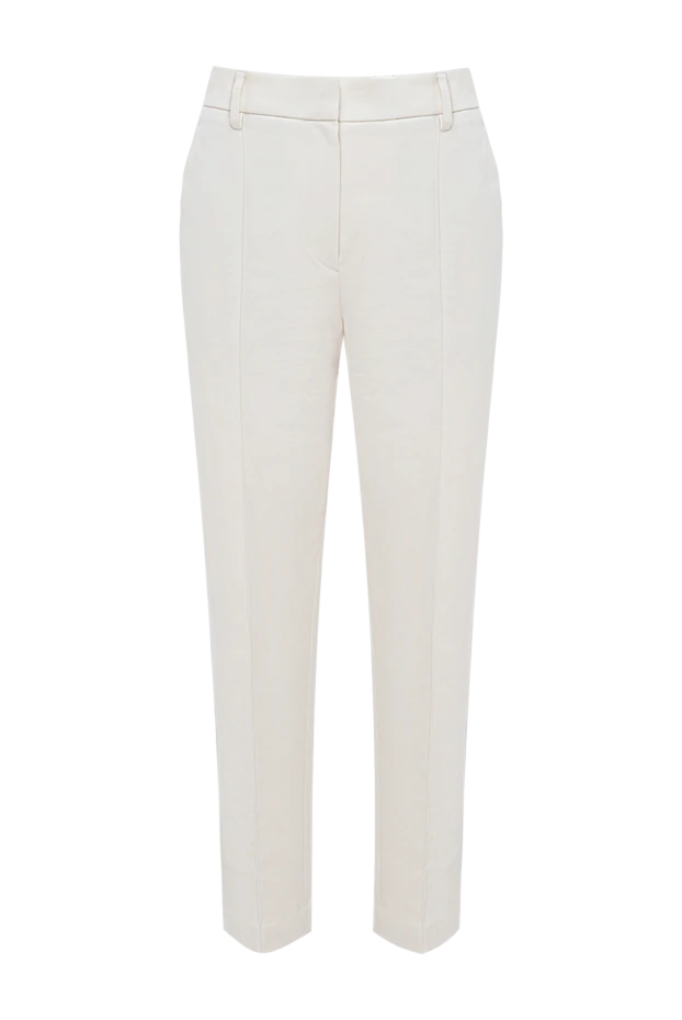 Женские брюки с карманами белые - фото 1