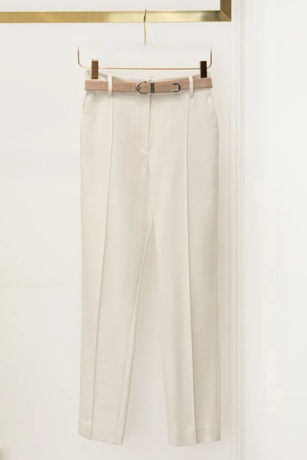 Brunello Cucinelli женские брюки с карманами белые 174563 - фото 3