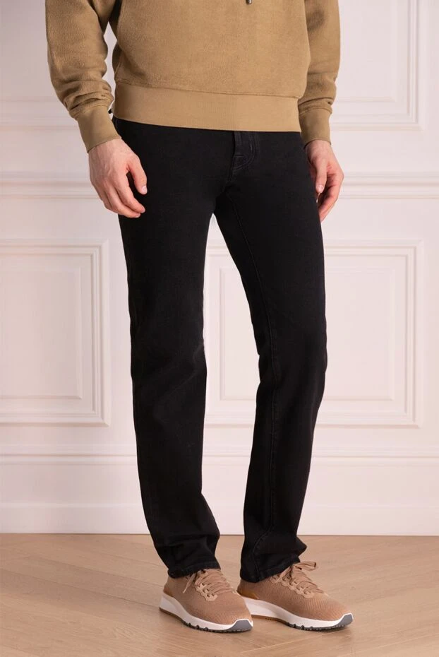 Jacob Cohen джинсы мужские черные из плотного денима с фурнитурой
 174581 - фото 3