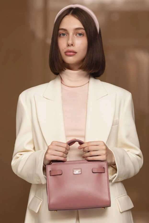 Гольф кашемировый с отворотным воротником нежно-розовый женский - фото 2