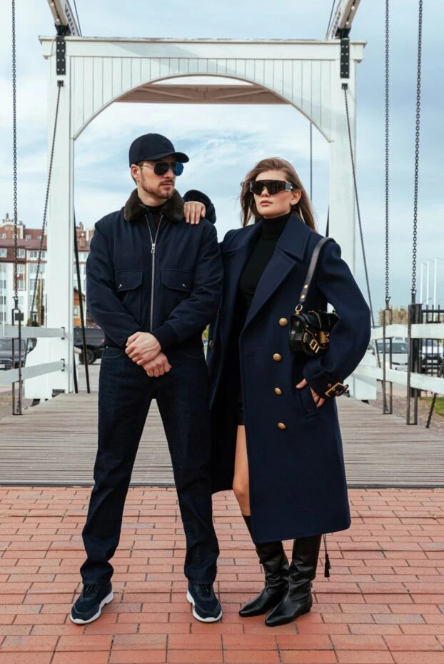 Loro Piana men's wool bomber jacket dark blue with fur collar

 174617 - photo 3