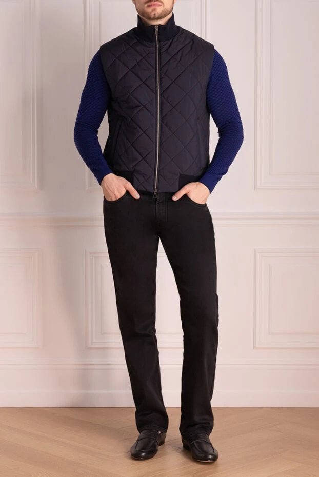 Loro Piana man blue wool and polyamide vest for men купить с ценами и фото 174618 - photo 2