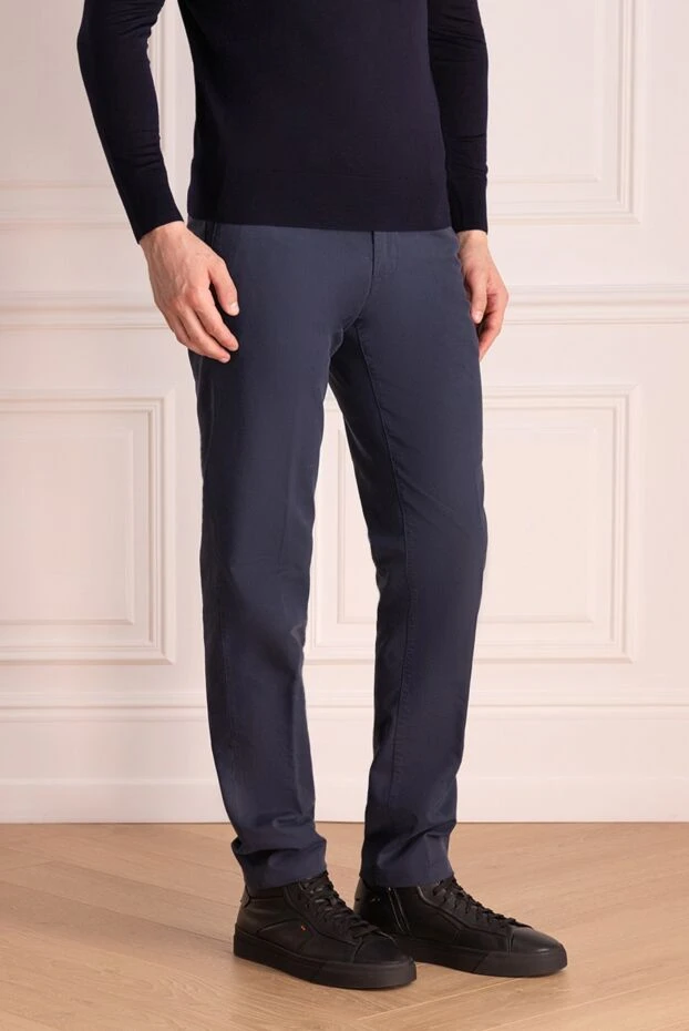 Loro Piana күнделікті киюге арналған қою көк жұмсақ мақта шалбар
 174620 - фото 3