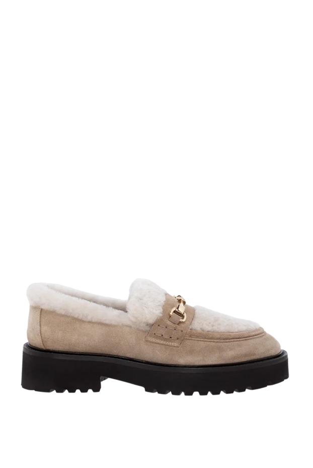 Doucal`s woman beige suede and fur loafers for women купить с ценами и фото 174629 - photo 1