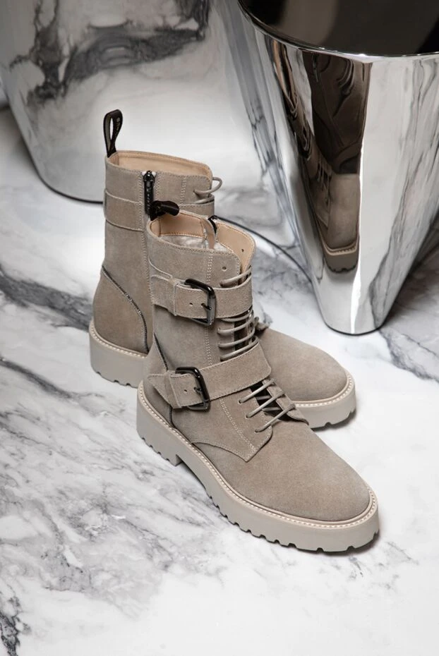 Doucal`s ботинки из замши бежевые женские 174633 - фото 2