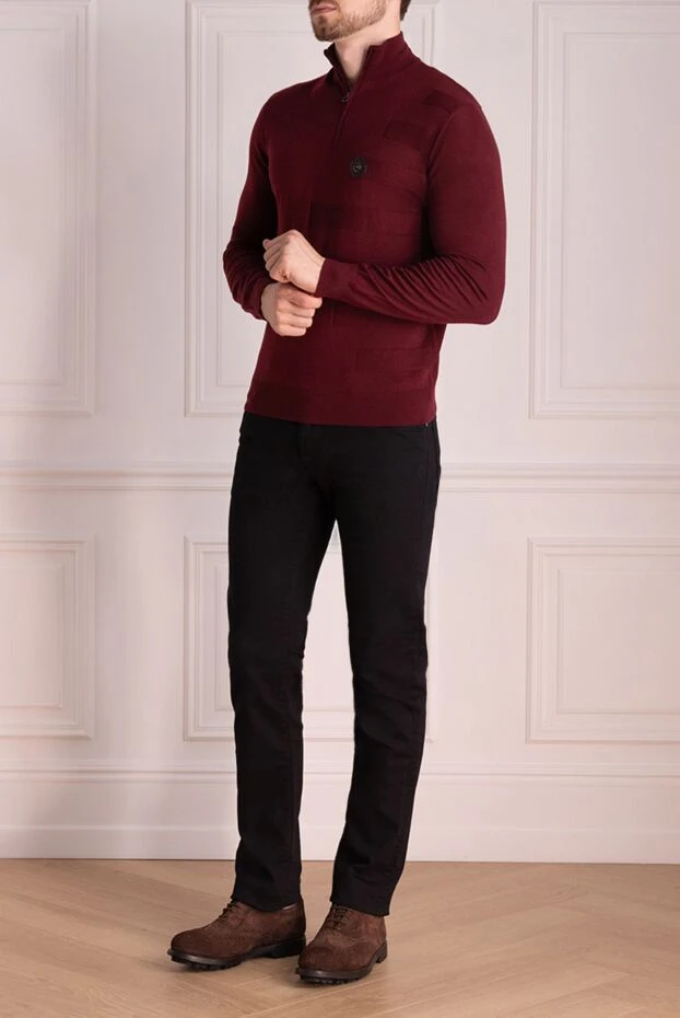 Stefano Ricci тройер жүннен және ерлерге арналған бургундия аллигатор терісінен жасалған 174649 - фото 2