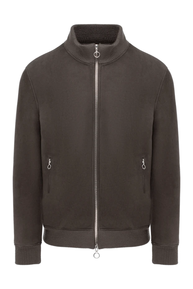 Дубленка из замши коричневая мужская - фото 1