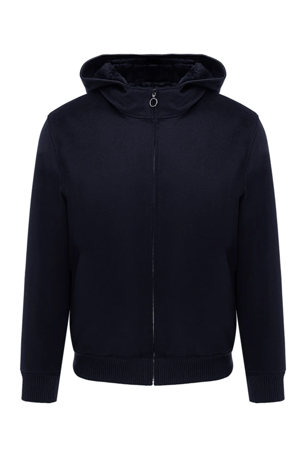 Blue cashmere jacket with fur lining men's - photo 1