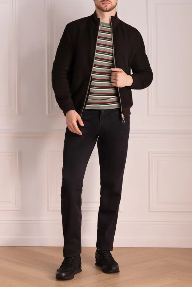 Seraphin ерлерге арналған қоңыр былғары қой терісінен жасалған пальто 174671 - фото 3