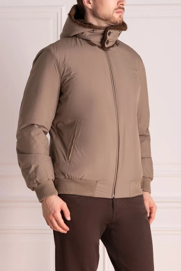 Seraphin brown mink fur-lined jacket with a hood men's 174672 - photo 3