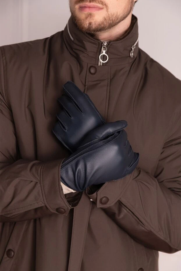 Seraphin genuine leather gloves with contrast trim along the edge
 174681 - photo 3