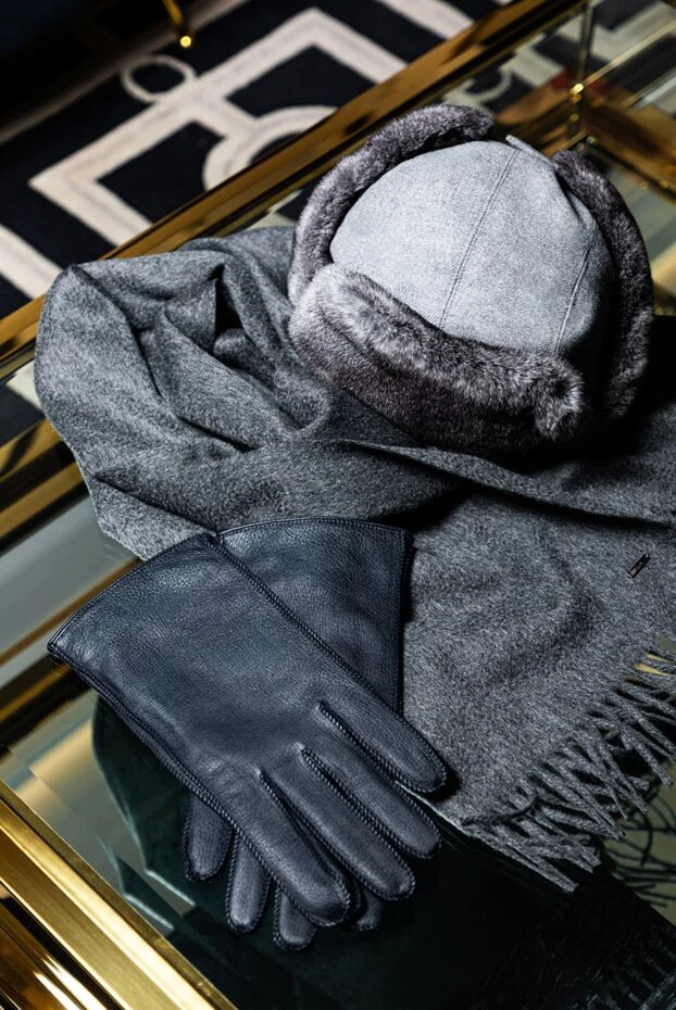 Шетінде контрастты жиегі бар шынайы былғары қолғап
- фото 2