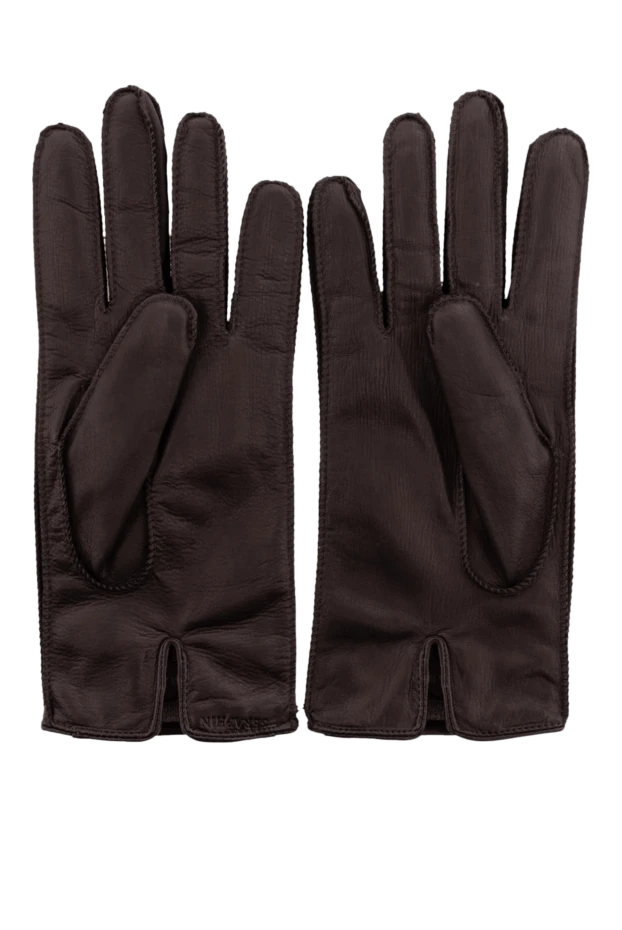 Seraphin gloves made of genuine leather brown men's 174682 - photo 3