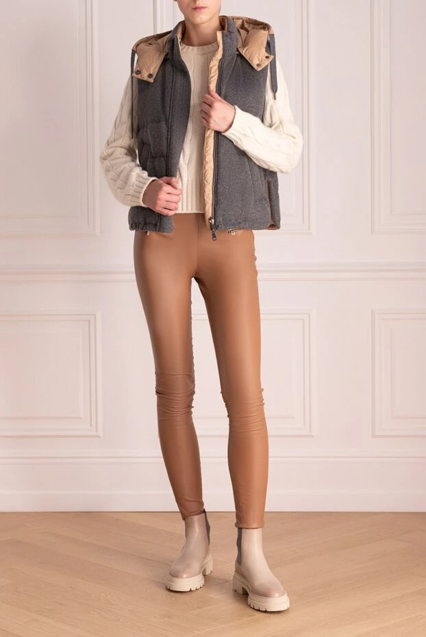 Brunello Cucinelli cashmere and polyester vest gray for women 174756 - photo 3