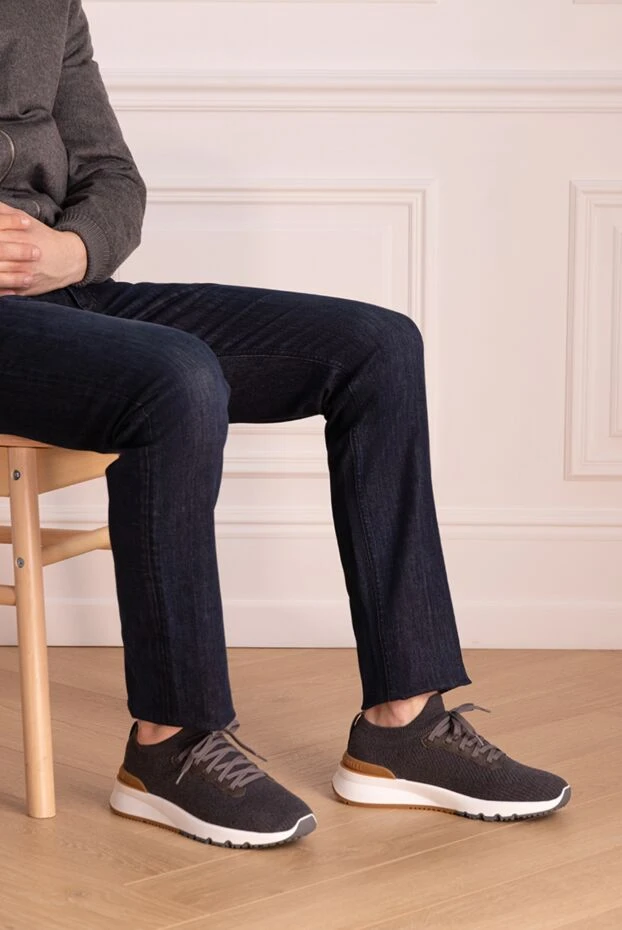 Gray wool sneakers for men - photo 2