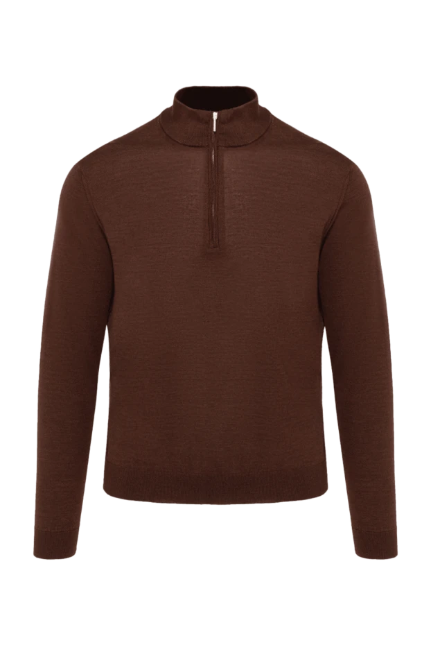 Cesare di Napoli man men's cashmere and silk troyer brown купить с ценами и фото 174797 - photo 1