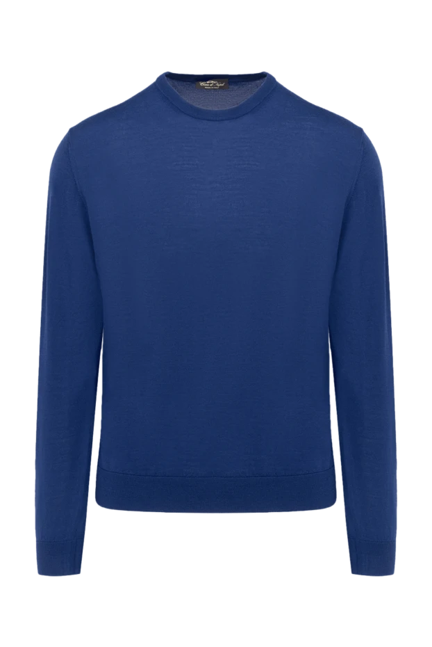 Cesare di Napoli man  men's blue long sleeve wool jumper купить с ценами и фото 174803 - photo 1