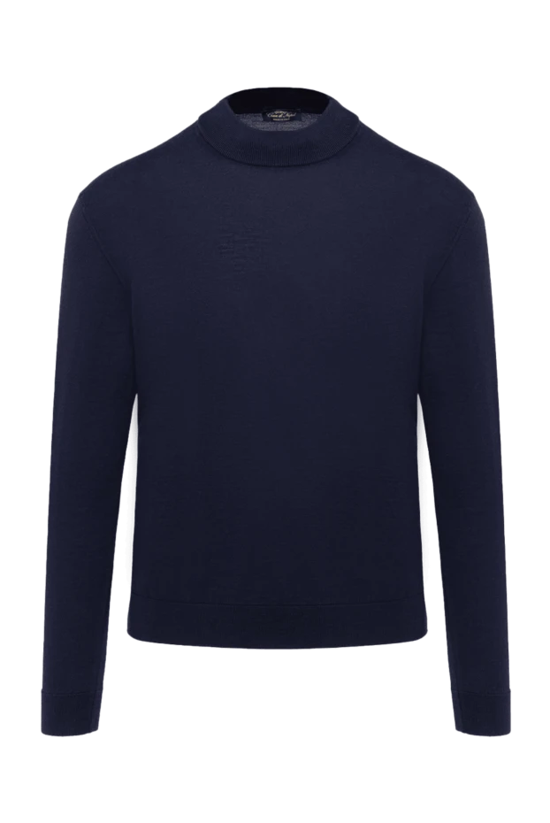 Cesare di Napoli man men's blue cashmere and silk jumper купить с ценами и фото 174804 - photo 1