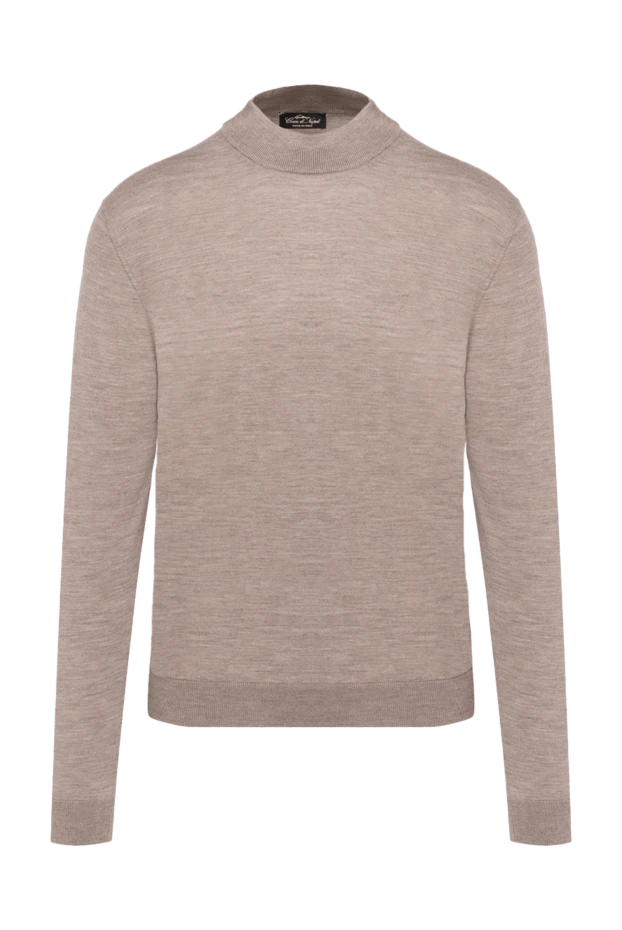 Cesare di Napoli man cashmere and silk jumper for men, beige купить с ценами и фото 174806 - photo 1