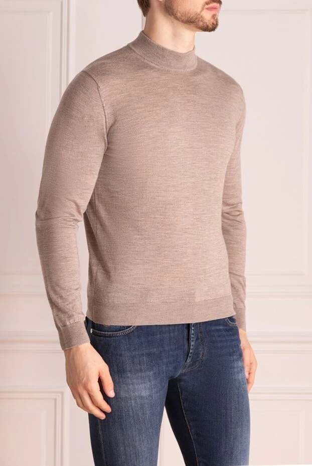 Cesare di Napoli man jumper with high neck, wool, gray for men 141425 - photo 3