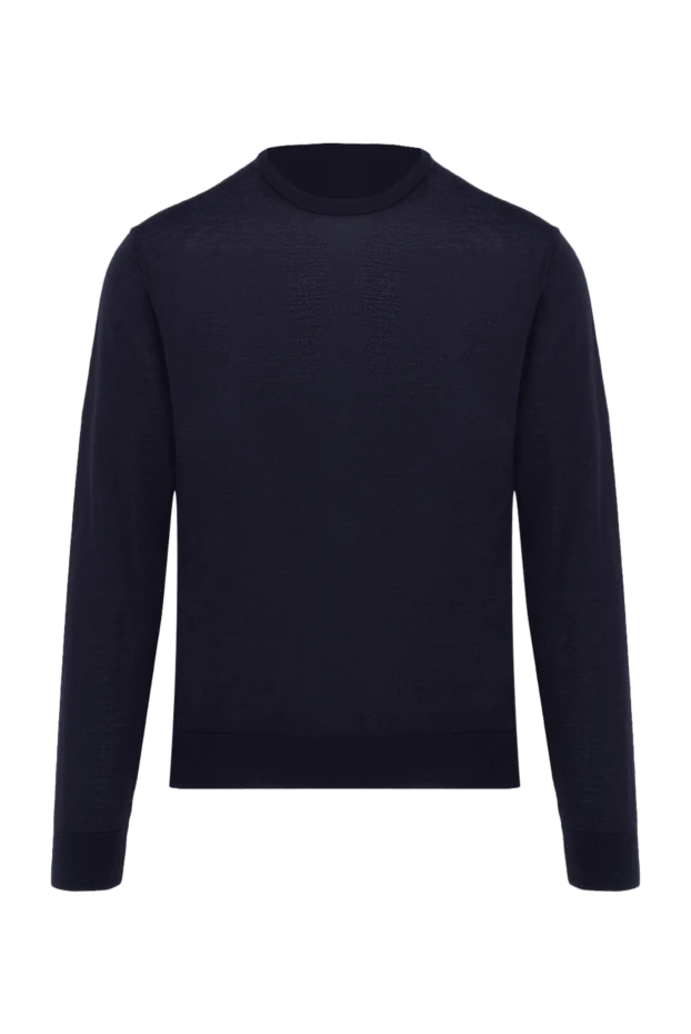 Cesare di Napoli man men's blue long sleeve wool jumper купить с ценами и фото 174819 - photo 1