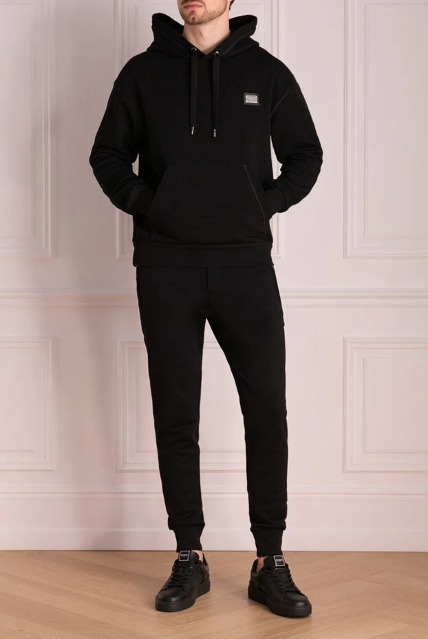 Dolce & Gabbana man men's cotton sports suit, black купить с ценами и фото 174831 - photo 2