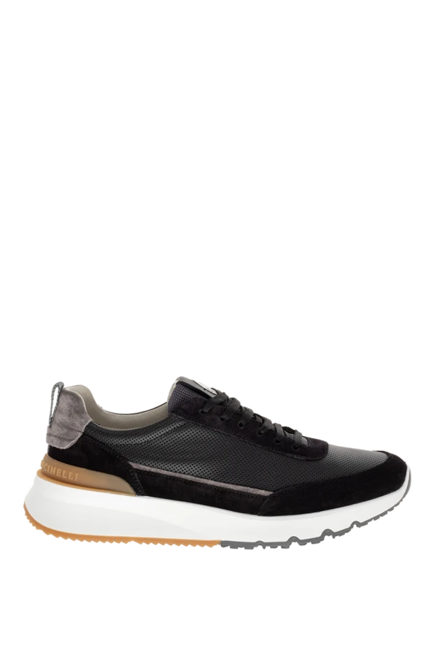  Black leather and suede sneakers for men - photo 1