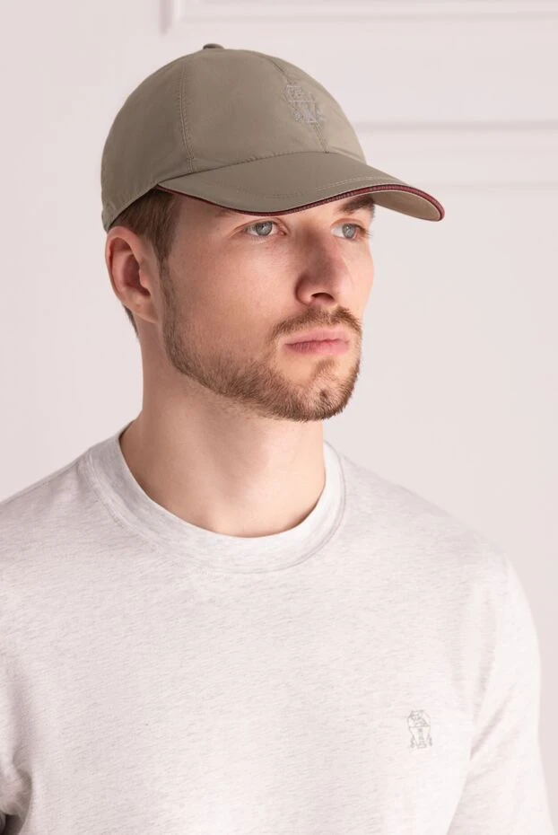 Brunello Cucinelli  beige polyester and polyamide cap for men 174860 - photo 2
