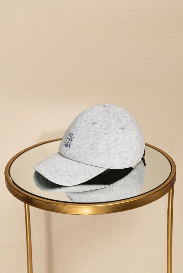 Brunello Cucinelli ерлерге арналған сұр мақта қалпақ 174862 - фото 3