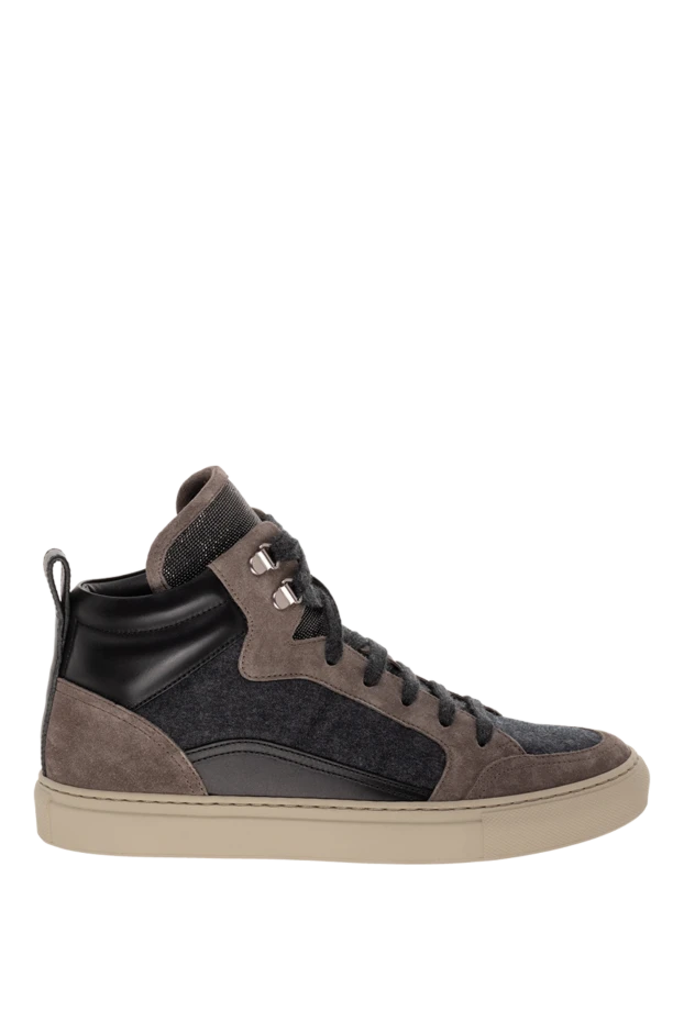 Кроссовки-хайтопы коричневые женские - фото 1