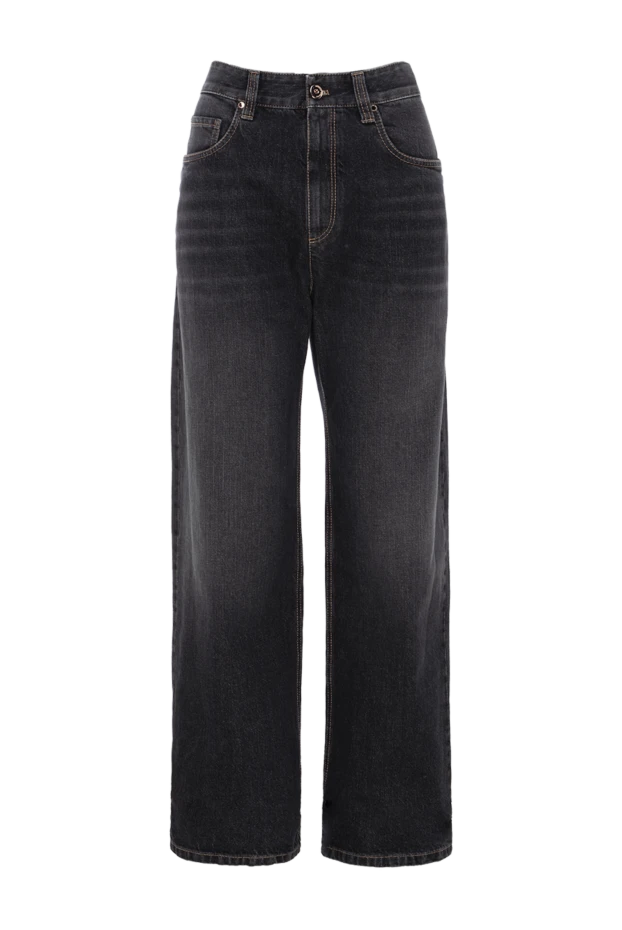 Wide-leg grey jeans with a delicate vintage finish - photo 1