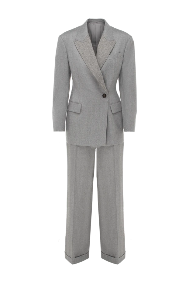 Gray wool pantsuit for women - photo 1