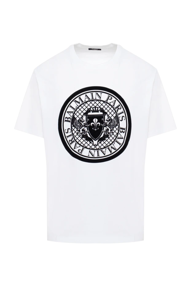 Balmain man white cotton t-shirt for men купить с ценами и фото 174880 - photo 1