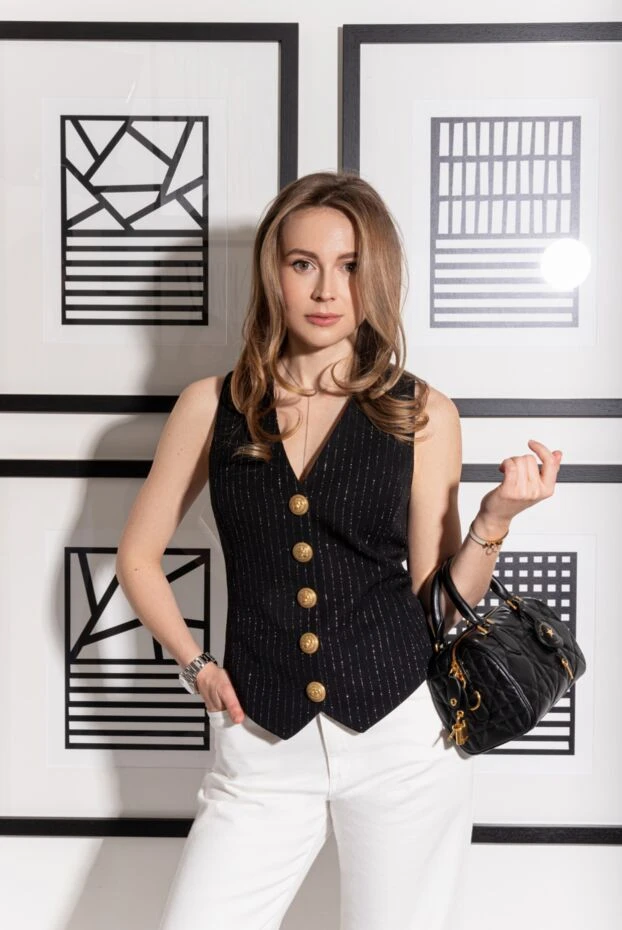 Black wool vest for women - photo 2