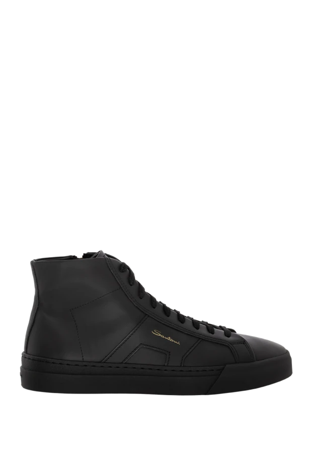 Santoni man sneakers made of genuine leather black for men купить с ценами и фото 174893 - photo 1