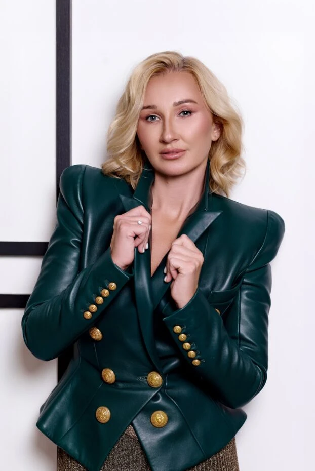 Balmain жакет из кожи зеленый женский 174934 - фото 2