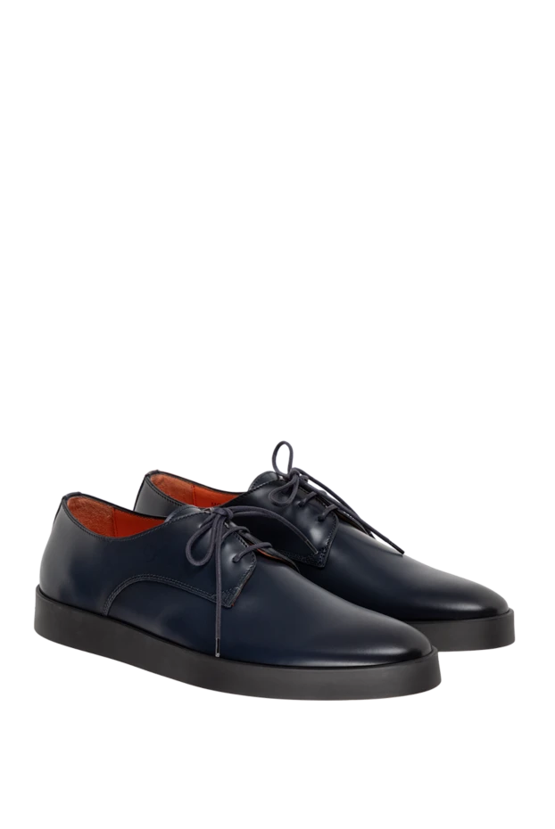 Santoni  туфли мужские кожаные синие 174939 - фото 3