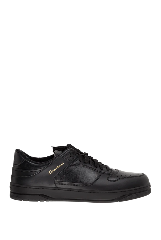 Santoni man black leather sneakers for men купить с ценами и фото 174946 - photo 1