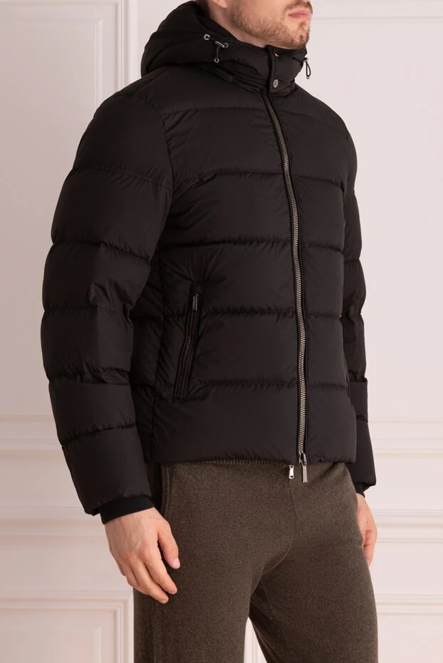 Moorer пуховик черный с воротником-стойкой и капюшоном на молнии мужской 174947 - фото 3