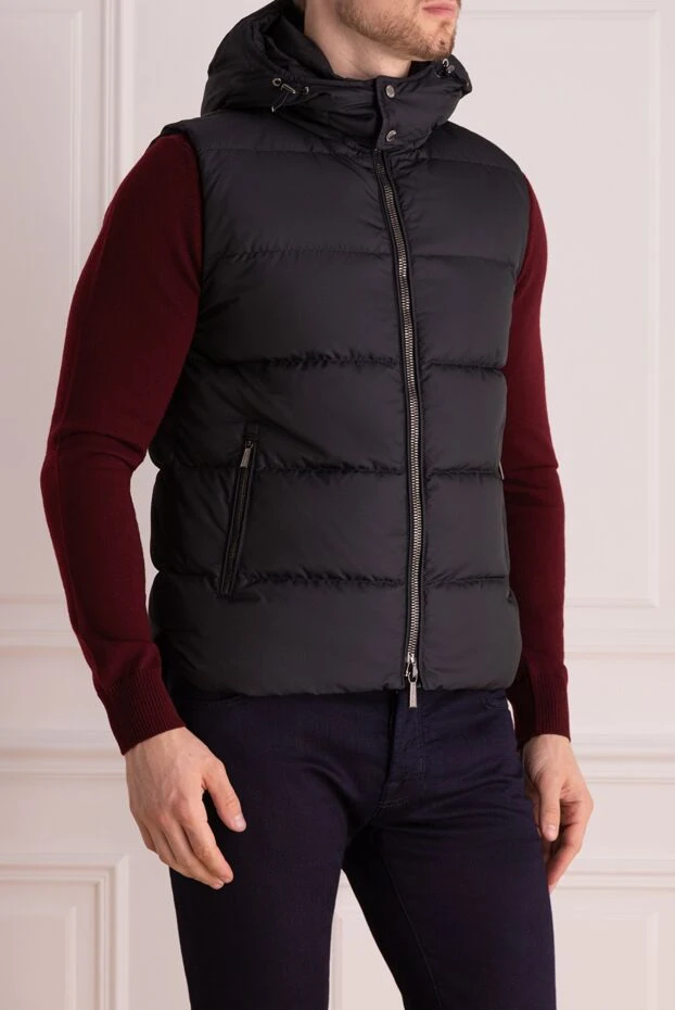 Moorer жилет пуховый с капюшоном темно-синий мужской 174950 - фото 3