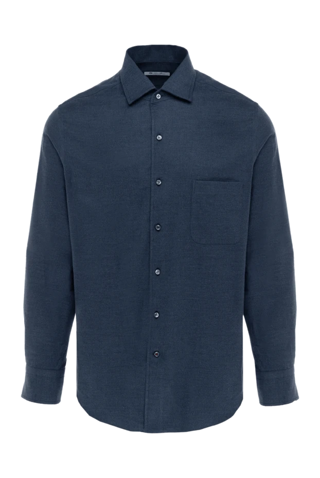 Loro Piana man men's blue cotton shirt купить с ценами и фото 174959 - photo 1