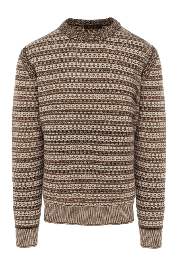 Loro Piana man men's long sleeve cashmere jumper, brown купить с ценами и фото 174960 - photo 1