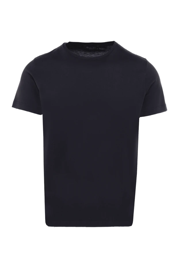 Loro Piana man blue silk and cotton t-shirt for men купить с ценами и фото 174966 - photo 1