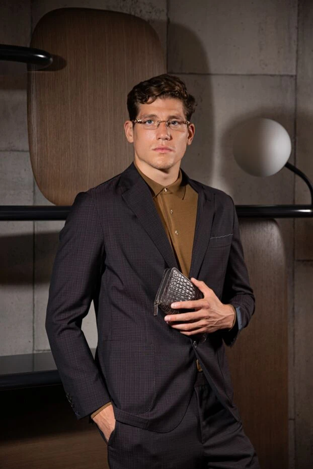 Loro Piana men's brown wool long-sleeve polo shirt
 174967 - photo 3