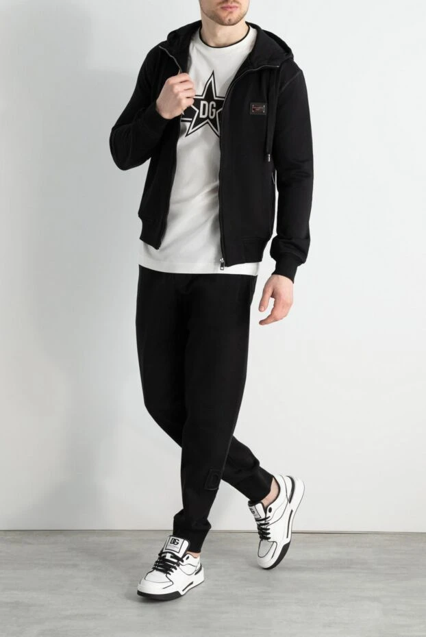 Dolce & Gabbana кофта спортивная из хлопка черная мужская 174976 - фото 2