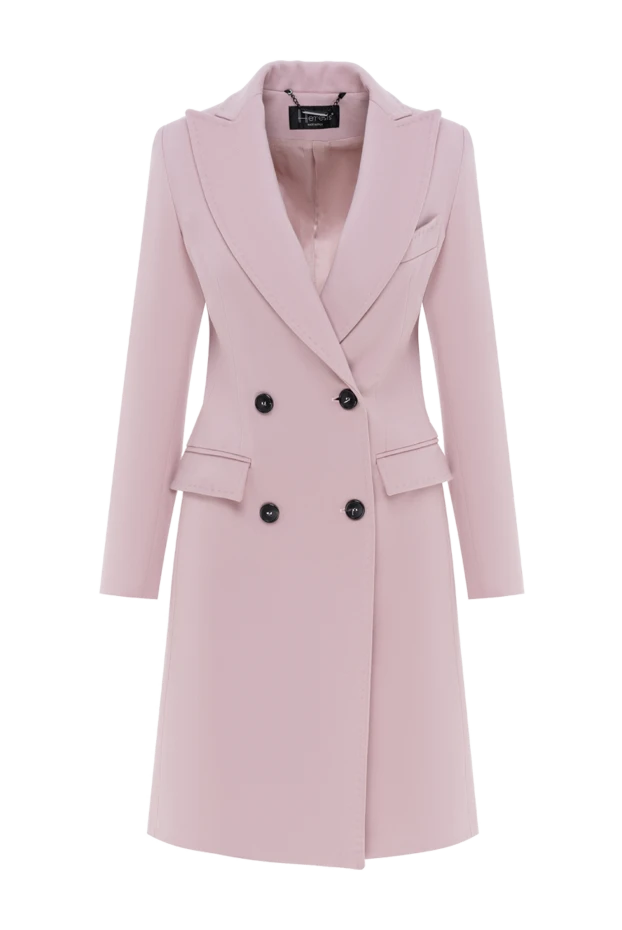 Pink double-breasted wool coat women's - photo 1
